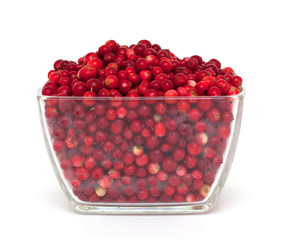 cranberries in a glass bowl