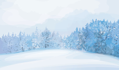 Vector of winter landscape.