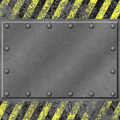 A Grunge Metal Background with Rivets