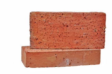 Red bricks isolated