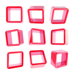 Copyspace cube square shelf boxes isolated