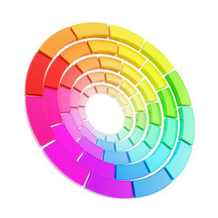 Color range spectrum circle round palette isolated