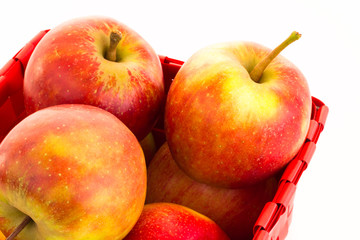 Fresh apples in a basket