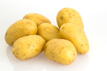 potatoes isolated on white background