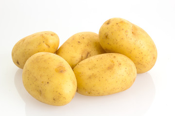potatoes isolated on white background