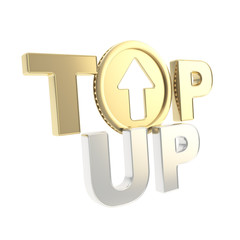 Top-up emblem icon with up arrow coin
