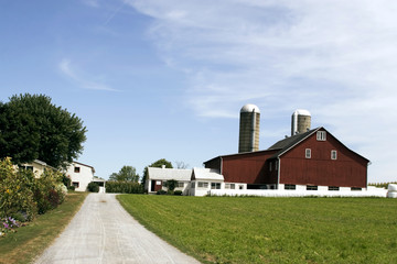Fototapeta na wymiar Amisze rolnicze i stodoła