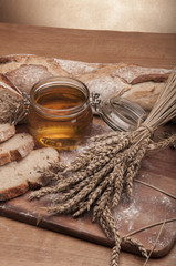 Country theme with bread and cereals