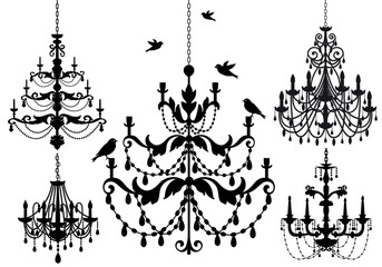 chandelier set, vector - 44613590