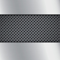 Metal background with circular grid