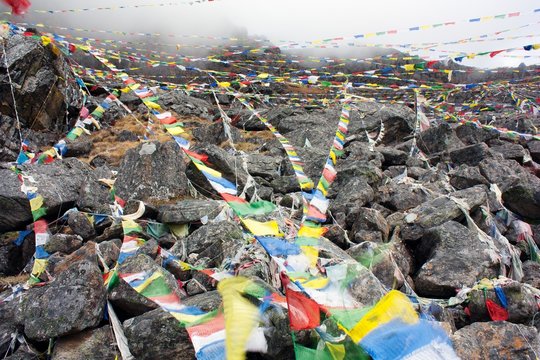 buddhist prayer flags in Nepal