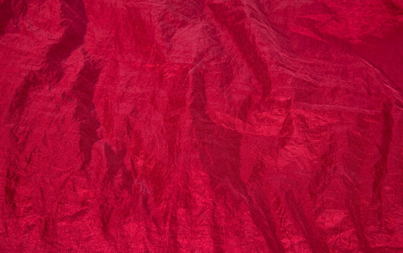 Shiny Red Fabric Taffeta Background