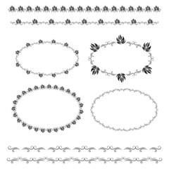 Decorative design frames and borders, vector