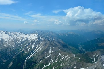 Aerial view of french Alps near Barcelonnette, France