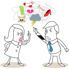 Figur, Mann, Frau, Streitgespräch