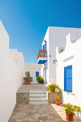 Colorful alleyway in Sifnos, Greece