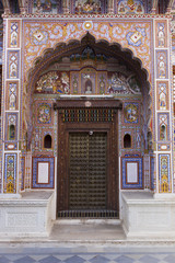 A frescoed Haveli doorway in Fatehpur, Shekhawati