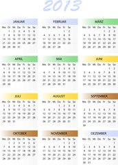 Jahreskalender 2013 bunt