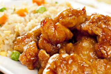 Homemade Orange Chicken with Rice