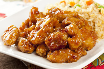 Homemade Orange Chicken with Rice