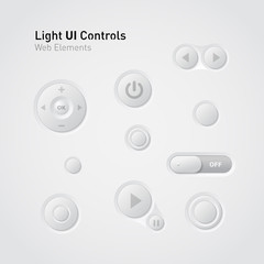 Light UI Controls Web Elements: Buttons, Switchers,