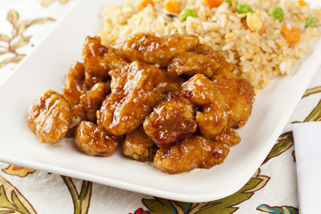 Homemade Orange Chicken with Rice
