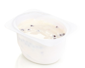 Yogurt isolated on white