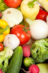 Group of fresh vegetables isolated on white
