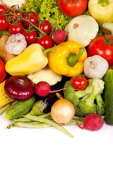 Group of fresh vegetables isolated on white