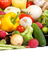 Group of fresh vegetables isolated on white