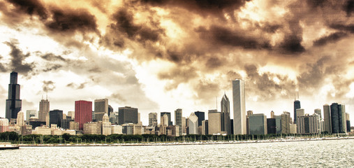 Chicago Skyline with Skyscrapers