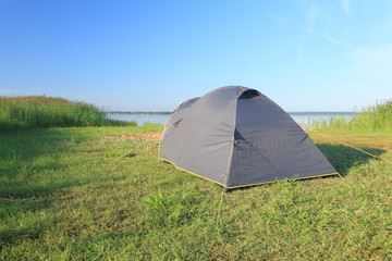 Tent on a grass.