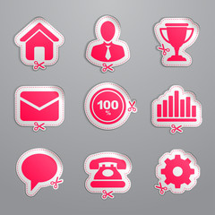 Coupons and stickers.