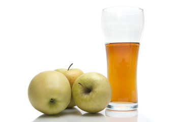 Apples with glass of juice