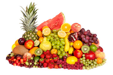 Naklejka na ściany i meble Huge group of fresh fruits
