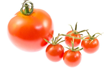 Cherry tomatoes and a tomato