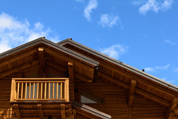 the roof of a house in the mountains