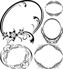 Set of 5 elegant oval frame.
