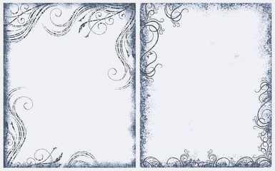 Pair of grunge frames.