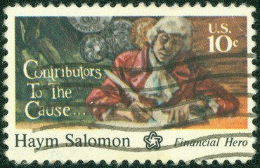 stamp printed in USA shows Haym Salomon