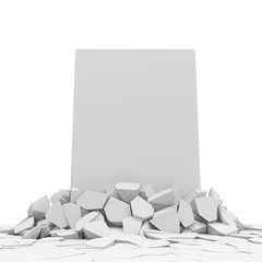 Solid Concrete Block Breaking Through From Floor