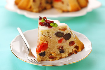 Traditional Christmas fruit cake.