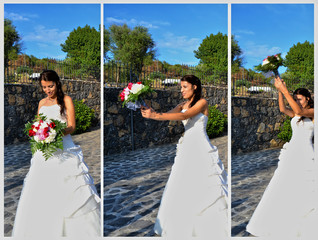 The launch of the bride's bouquet