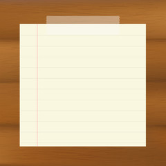 Paper On Wooden Brown Background