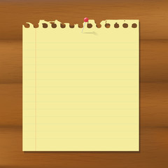 Blank Note Paper On Wooden Brown Background