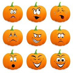 Kürbis mit lustigen Gesichtern