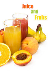 juice in a glass  and fruit