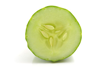 Cucumber portion on white