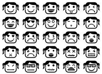 Fototapeta premium Girl smiley faces