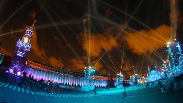 People walk on Red Square